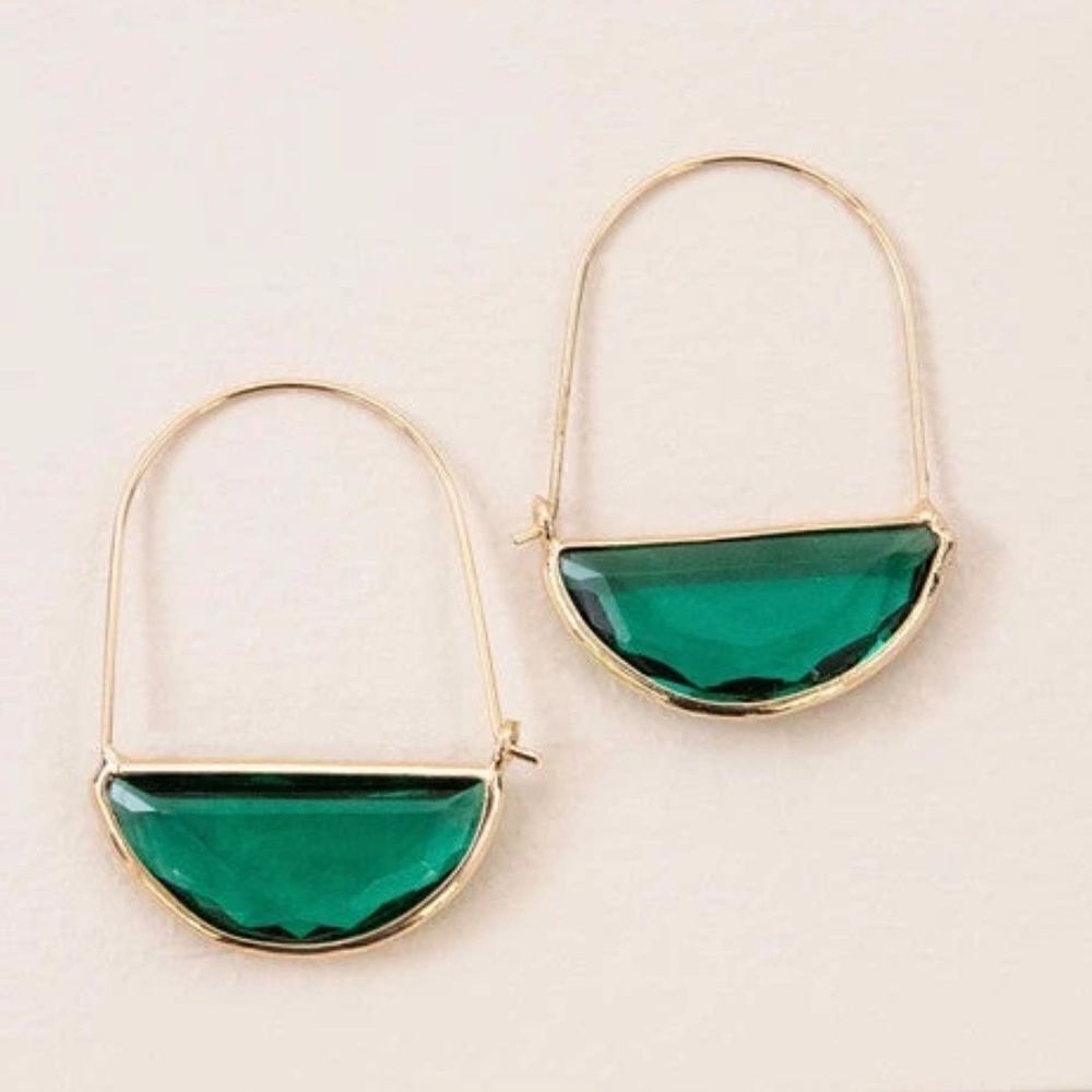 Green crystal drop earrings M7